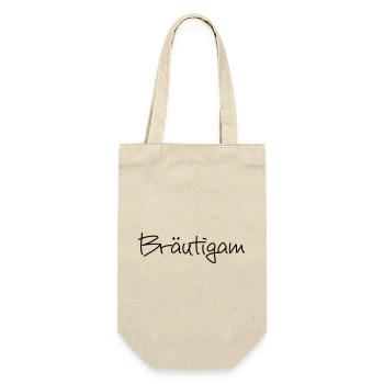 Bräutigam Junggesellenabschied Hochzeit - Geschenkbeutel für Flaschen - Natur - Vorne