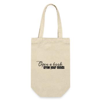 Book Design Open A Book, grow your minds - Gift Bag for Bottles - nature - Front