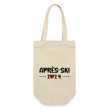Apres Ski 2024 Herz Reise - Geschenkbeutel für Flaschen - Natur - Vorne
