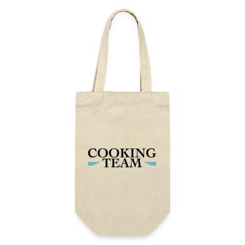 Team Cooking - Geschenkbeutel für Flaschen - Natur - Vorne