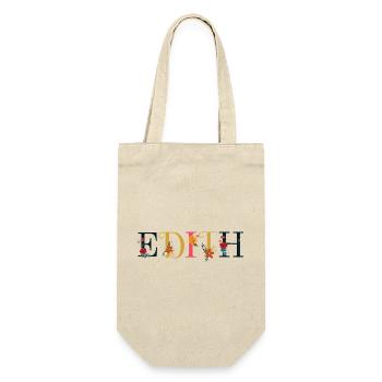 EDITH Name mit Blumen geschmückt - Geschenkbeutel für Flaschen - Natur - Vorne
