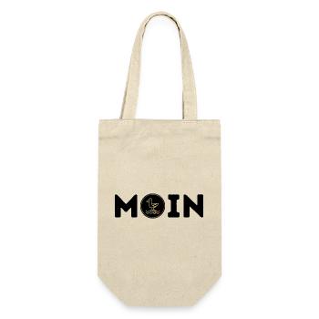 Moin mit Möwe - Geschenkbeutel für Flaschen - Natur - Vorne