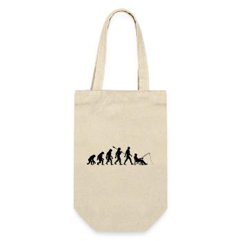 Evolution - angeln, Angler Geschenk - Geschenkbeutel für Flaschen - Natur - Vorne