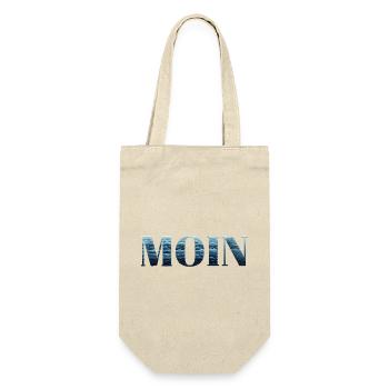 MOIN & Moinsen aus dem Norden. In Norddeutschland  - Geschenkbeutel für Flaschen - Natur - Vorne