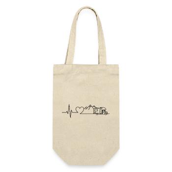 Camping Heartbeat Caravan – Line Art Design - Gift Bag for Bottles - nature - Front