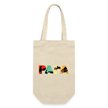Klavier Papa lustiger musikalischer Vater Keyboarder - Geschenkbeutel für Flaschen - Natur - Vorne