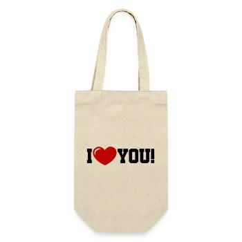 I love you - Ich Liebe Dich - Gift Bag for Bottles - nature - Front