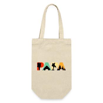 Papa Camping Hiking Retro Vintage Silhouette - Gift Bag for Bottles - nature - Front