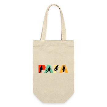 Papa Feuerwehrmann Retro Feuerwehrmann Held Papa - Geschenkbeutel für Flaschen - Natur - Vorne