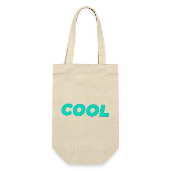 Coole retro-cyanfarbene Schrift - Geschenkbeutel für Flaschen - Natur - Vorne