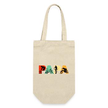 Mountain Biking Papa Retro MTB Cycling Dad - Gift Bag for Bottles - nature - Front