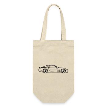 RX‑7 Line Silhouette – JDM Performance Art - Geschenkbeutel für Flaschen - Natur - Vorne