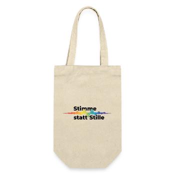 Stimme statt Stille Pride CSD Tonwelle Regenbogen - Geschenkbeutel für Flaschen - Natur - Vorne