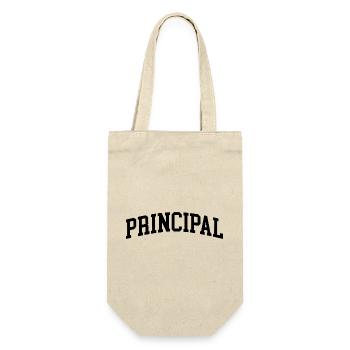 Schulleiter der Minimalistischen Schule - Geschenkbeutel für Flaschen - Natur - Vorne