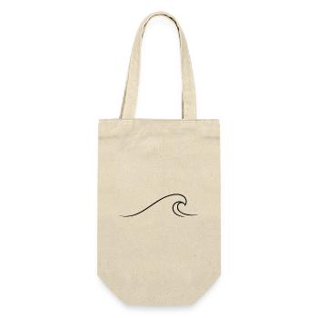 Vague minimaliste dessinée avec une ligne - Sac à bouteille - nature - Devant