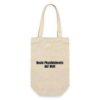 Beste Physiklehrerin der Welt Physik Geschenk - Geschenkbeutel für Flaschen - Natur - Vorne
