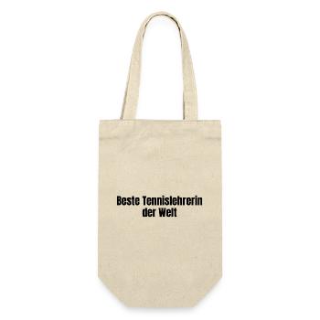 Beste Tennislehrerin der Welt Tennis Geschenk - Geschenkbeutel für Flaschen - Natur - Vorne