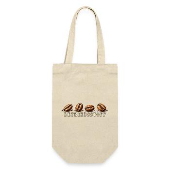 Kaffee Shirt Betriebsstoff - Geschenkbeutel für Flaschen - Natur - Vorne