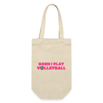 Born to play Volleyball - Geschenkbeutel für Flaschen - Natur - Vorne