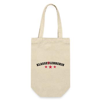 Klassenlehrerin - Geschenkbeutel für Flaschen - Natur - Vorne