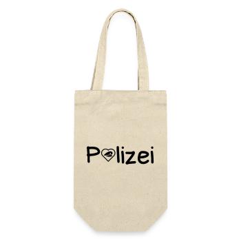 Polizei Liebe Polizist Polizisten Cops Geschenk - Geschenkbeutel für Flaschen - Natur - Vorne