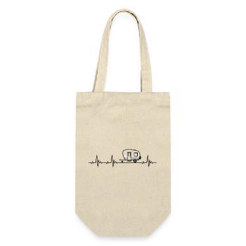 Caravan Camping Heartbeat frequency pulse ECG - Gift Bag for Bottles - nature - Front