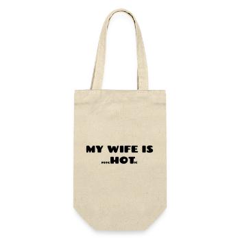 Meine Frau ist psychotisch. Humor für Männer # - Geschenkbeutel für Flaschen - Natur - Vorne