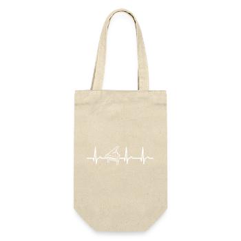 Klavier - EKG Kurve - Herzkurve - Puls - Musik - Geschenkbeutel für Flaschen - Natur - Vorne