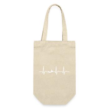 EKG Kurve - Herzkurve - Puls - Manta Rochen - Geschenkbeutel für Flaschen - Natur - Vorne