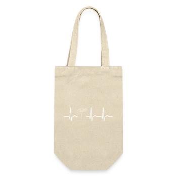 EKG Kurve - Herzkurve - Puls - UFO - Raumschiff - Geschenkbeutel für Flaschen - Natur - Vorne