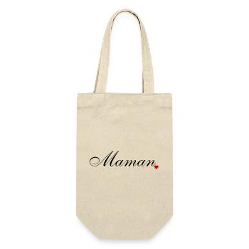 Maman et coeur. Amour pour maman - Sac à bouteille - nature - Devant