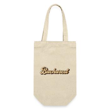 Bucharest Vintage Lettering - Gift Bag for Bottles - nature - Front