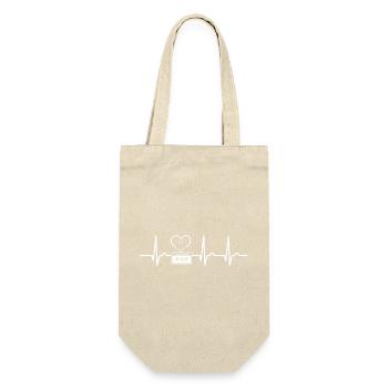 Music Cassette - ECG Curve - Heart Curve - Gift Bag for Bottles - nature - Front