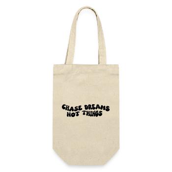 Chase Dreams Not Things - Geschenkbeutel für Flaschen - Natur - Vorne