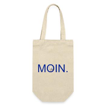 MOIN. mit Möve - Geschenkbeutel für Flaschen - Natur - Vorne