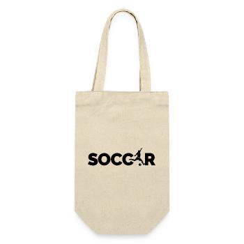 soccer Fußballer Logo Schuss Symbol Spieler icon - Geschenkbeutel für Flaschen - Natur - Vorne