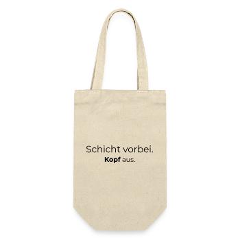 Schicht vorbei Kopf aus - Minimalistisches Shirt - Geschenkbeutel für Flaschen - Natur - Vorne