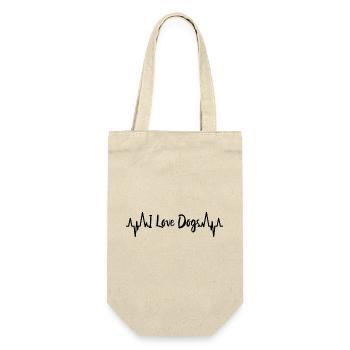 I Love Dogs Heartbeat - Gift Bag for Bottles - nature - Front