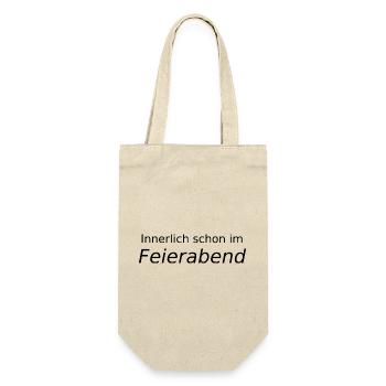 Innerlich schon im Feierabend - Geschenkbeutel für Flaschen - Natur - Vorne
