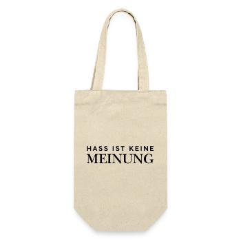 Hass ist keine Meinung - Geschenkbeutel für Flaschen - Natur - Vorne
