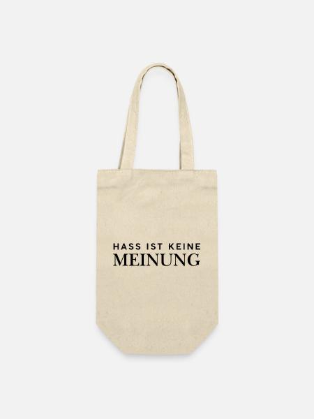 Hass ist keine Meinung - Geschenkbeutel für Flaschen - Natur