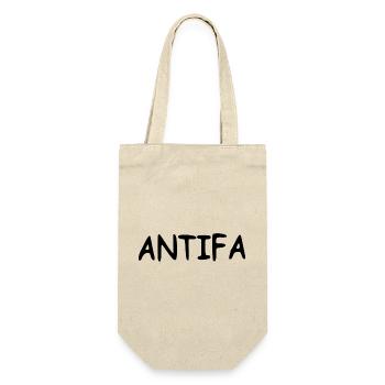 Antifa - black - Geschenkbeutel für Flaschen - Natur - Vorne