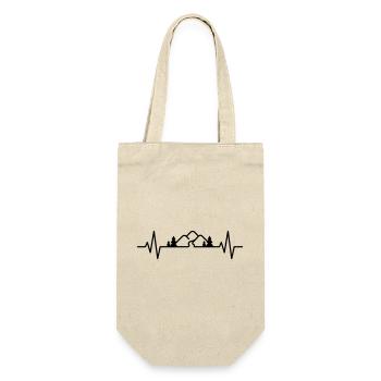 Hiking Nature Outdoor Mountains – Heartbeat ECG Pulse - Gift Bag for Bottles - nature - Front