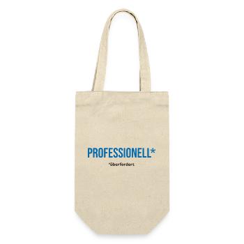 Professionell überfordert – lustiger Spruch - Geschenkbeutel für Flaschen - Natur - Vorne