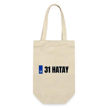 31 Hatay Kennzeichen | Türkisches Kennzeichen - Geschenkbeutel für Flaschen - Natur - Vorne