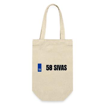 58 Sivas Kennzeichen | Türkisches Kennzeichen - Geschenkbeutel für Flaschen - Natur - Vorne