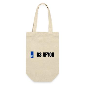 03 Afyon Kennzeichen | Türkisches Kennzeichen - Geschenkbeutel für Flaschen - Natur - Vorne