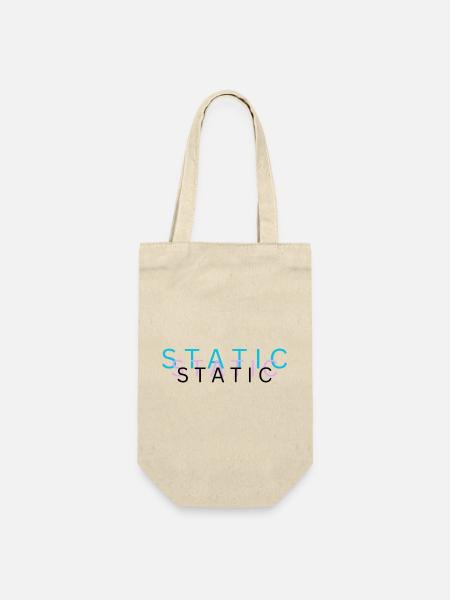 Static – Minimalistisches Glitch Typografie Design - Geschenkbeutel für Flaschen - Natur