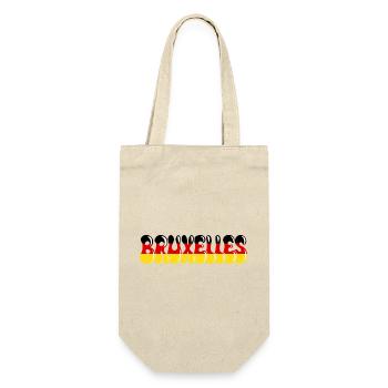 Brüssel, Belgische Flagge Schwarz, Gelb, Rot, - Geschenkbeutel für Flaschen - Natur - Vorne