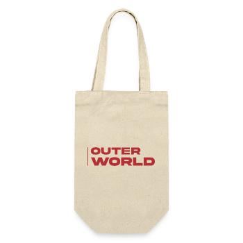 Outer World Retro Typo - Geschenkbeutel für Flaschen - Natur - Vorne